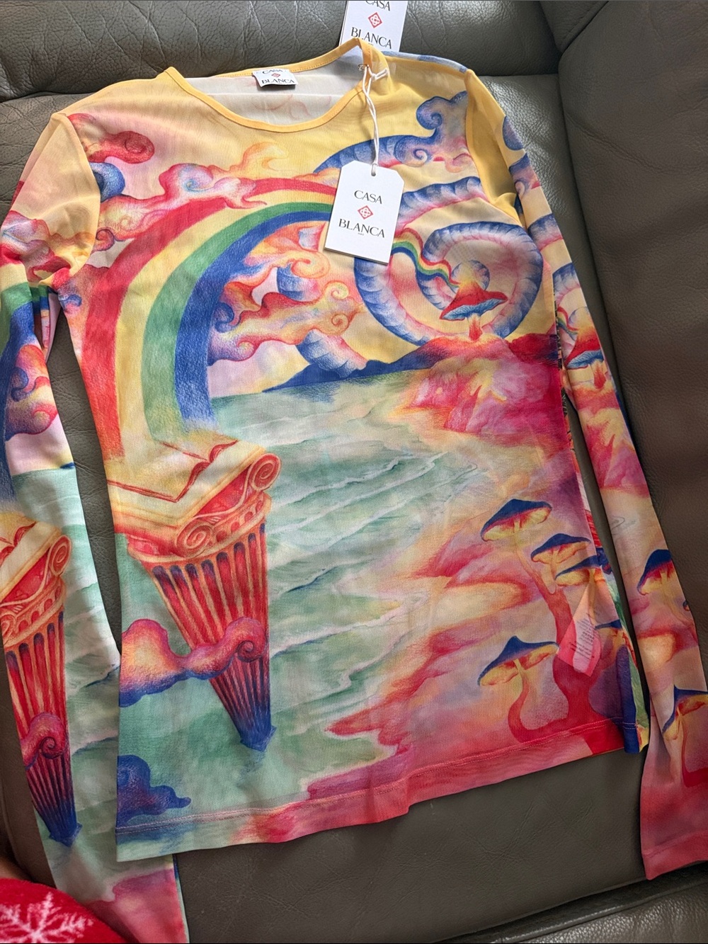 Casa Blanca Kids' Multicolor Rainbow Print Long-Sleeve Top